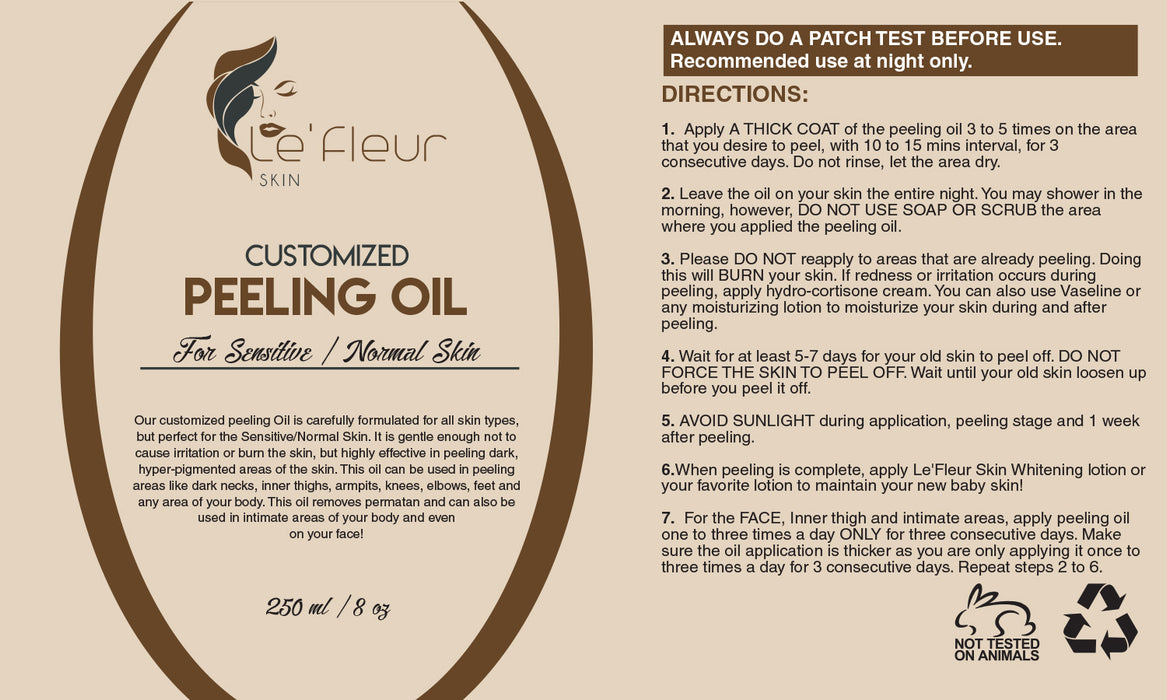 CUSTOMIZED PEELING OIL- FOR SENSITIVE TO NORMAL SKIN